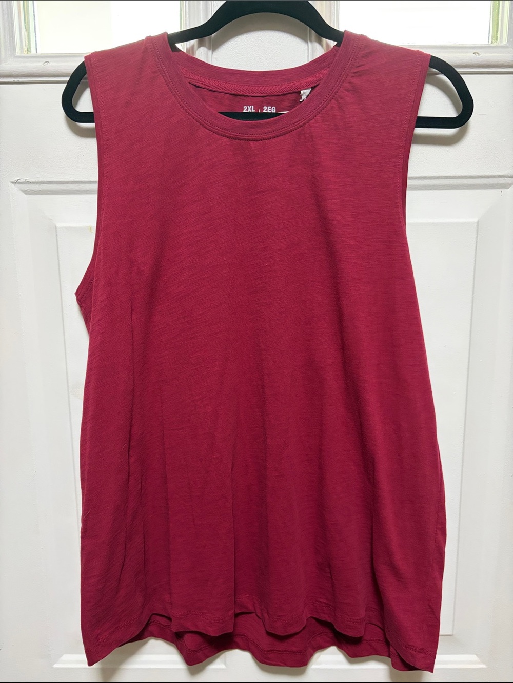 Royce Relaxed Crewneck Tank Top in Berry Red